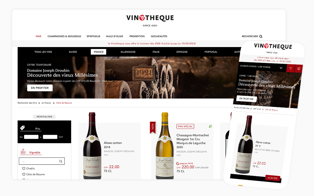 Vinothèque - Vinium Luxury Webdesign
